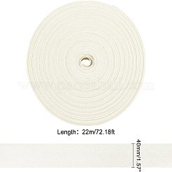 綿のリボン  家の装飾のための  装飾用ラッピングギフトとDIY工芸品  フラット  乳白色  展開：1.57インチ（40mm）  折りたたみ：20mm  約22m /ロール&nbsp;OCOR-WH0064-46