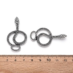 合金のチベット風チャーム  スネークチャーム  アンティークシルバー  46x25.5x4mm  穴：4x8mm&nbsp;TIBE-N016-04AS