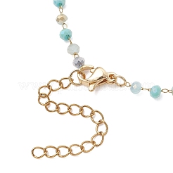 Handmade Glass Faceted Rondelle Bead Link Chain Bracelet Making&nbsp;AJEW-JB01584