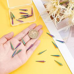 合金ペンダント  コーン  虹色  25x4mm  穴：2mm  24個/箱&nbsp;FIND-UN0001-30