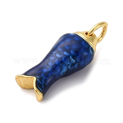 真鍮製エナメルペンダント  魚のチャーム  ラックめっき  長持ちメッキ  カドミウムフリー＆鉛フリー  丸カン付き  18KGP本金メッキ  ミックスカラー  16.5x8x6mm  穴：3mm&nbsp;KK-I276-22G