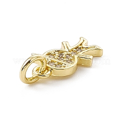 Brass Micro Pave Clear Cubic Zirconia Boy Charms&nbsp;ZIRC-F132-53G