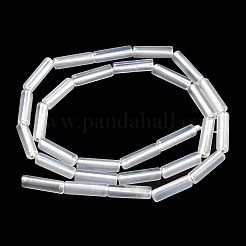 天然ホワイトアゲート瑪瑙ビーズ連売り  コラム  12.5~14x4~4.5mm  穴：1mm  約28~29個/連  15.35~15.55インチ（39~39.5cm）&nbsp;G-G006-A07-01