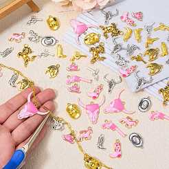 60個 15スタイル ウエストカウボーイ 合金ペンダント  ミックスカラー  11.5~34x11~32x2~6mm  穴：1.7~3mm  4個/スタイル&nbsp;FIND-SZ0019-69