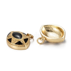 Brass Enamel  Pendants&nbsp;KK-C223-10G