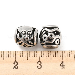 316サージカルステンレスビーズ  タコ  アンティークシルバー  10x9.5mm  穴：4mm&nbsp;STAS-Q304-32AS