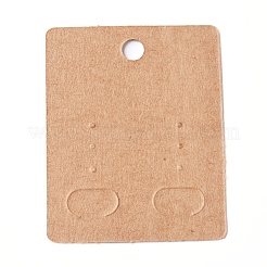 紙のアクセサリーディスプレイカード  吊り下げイヤリングディスプレイ用  葉の長方形  バリーウッド  50x40x0.3mm  穴：5.3mm&nbsp;CDIS-G002-07B-07