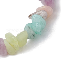 女性用天然宝石チップストレッチブレスレット  内径：2-3/8インチ（6cm）&nbsp;BJEW-JB11019-01