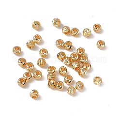 真鍮ビーズ  長持ちメッキ  ラウンド  18KGP本金メッキ  4x3.5mm  穴：1.4mm&nbsp;KK-A171-07G-02