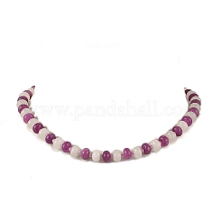 Dyed Natural White Jade Rondelle Beaded Necklaces for Women&nbsp;NJEW-JN06683
