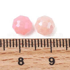 UVメッキ不透明アクリルビーズ  ロンデル  ABカラーメッキ  多面カット  ミックスカラー  6x4.5mm  穴：1.4mm  約5949個/500g&nbsp;OACR-G058-15A
