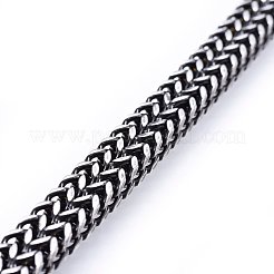 レトロ 304 ステンレススチール メッシュブレスレット  マグネットクラスプ付き  アンティークシルバー  8-1/4インチ（21cm）  10x5mm&nbsp;BJEW-L631-32AS