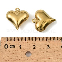 304ステンレススチールペンダント。ハートチャーム  18KGP本金メッキ  17.5x16.5x6mm  穴：1mm&nbsp;STAS-A190-02B-G