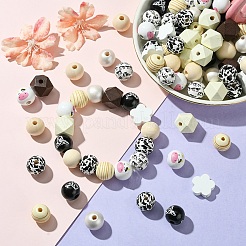 DIY Animal Cattle Theme Wooden Beaded Keychain Making Kits&nbsp;DIY-YW0008-69A