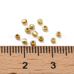 真鍮製スペーサービーズ  多面カット  バレル  18KGP本金メッキ  2x1.7mm  穴：0.8mm&nbsp;KK-P249-02A-G