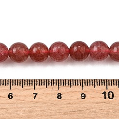 天然石ストロベリークォーツビーズ連売り  ラウンド  8mm  穴：1mm  約47個/連  14.96インチ（38cm）&nbsp;G-L621-B09-8mm