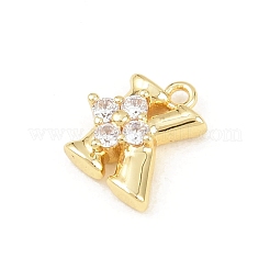 Brass Micro Pave Clear Cubic Zirconia Charms&nbsp;KK-Z151-18G-K