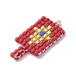 2Pcs 2 Style Handmade MIYUKI Round Rocailles Seed Loom Pattern&nbsp;PALLOY-MZ00174