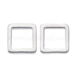 真鍮製フレームコネクター  長持ちメッキ  正方形  925銀メッキ  8x8x1mm  内径：6x6mm&nbsp;KK-Y003-01B-S