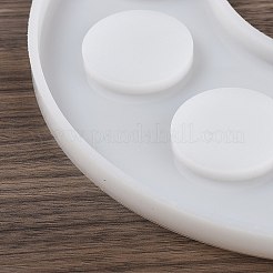 Diyのシリコーンキャンドル型  キャンドル作り用  ムーン  20.5x18.2x1.05cm  穴：38.5mm&nbsp;DIY-M056-01B