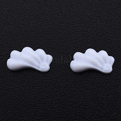 オペーク樹脂カボション  花  ホワイト  9x5x2.5mm&nbsp;CRES-N030-030B-02