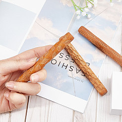 3個 3スタイル 木製ハンドル 粘土テクスチャローラー  陶器ツール  石/葉/魚の模様  混合模様  12x1.5cm  1個/スタイル&nbsp;CELT-GF0001-01