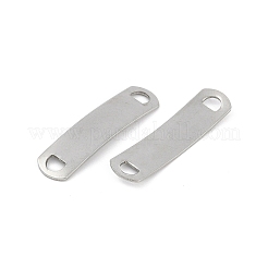 304ステンレススチールコネクタチャーム  カーブ四角形  変色しない  ステンレス鋼色  39x10x1mm  穴：4.8x3.5mm&nbsp;STAS-M090-06P
