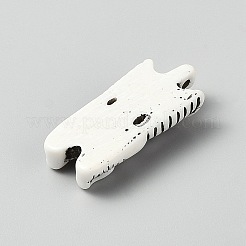 トライバルスタイルの不透明樹脂製ビッグペンダント  ティリ  55x25x10.5mm  穴：3.5mm&nbsp;RESI-WH0038-81E-02
