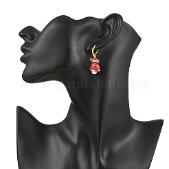 Brass Christmas Bell Leverback Earrings&nbsp;EJEW-JE06598