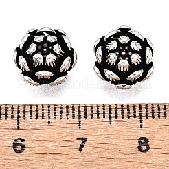 925スターリングシルバービーズ  蓮  アンティークシルバー  10~11x6.5mm  穴：1.2~1.6mm&nbsp;STER-T002-16AS-1