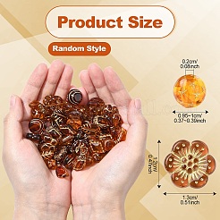 75Pcs 15 Styles Imitation Amber Transparent Acrylic Beads&nbsp;DIY-YW0010-22