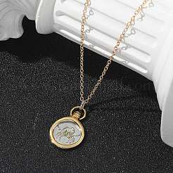 Brass Twelve Constellations Tarot Pendant Necklaces&nbsp;LS-NJEW-Q006-01F-G