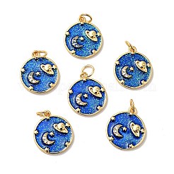 Rack Plating Brass Micro Pave Cubic Zirconia Pendants&nbsp;KK-H431-09G-A