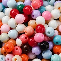不透明なアクリルビーズ  ラウンド  カラフル  5~5.5x5.5~5.8x5.5~5.8mm  穴：1.5mm&nbsp;SACR-Q004-01H
