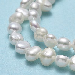 天然養殖淡水パールビーズ連売り  研磨両側  リネン  4~5x5~6x2.5~3.5mm  穴：0.6mm  約79~87個/連  13.98~14.17''（35.5~36センチメートル）&nbsp;PEAR-A005-05H-01