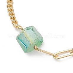 Electroplated Hexagon Prism Natural Quartz Link Bracelets&nbsp;BJEW-JB10753-01