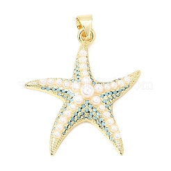 Brass Micro Pave Cubic Zirconia Pendants&nbsp;CU-CBA7D12-07G