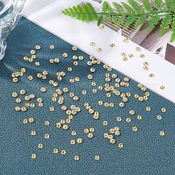 304ステンレススチールビーズキャップ  花弁のない  ゴールドカラー  4x1.5mm  穴：0.8mm  150pc&nbsp;STAS-UN0013-67G