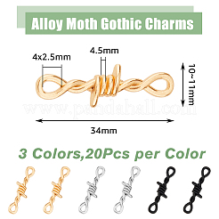 60Pcs 3 Colors Zinc Alloy Connector Charms&nbsp;FIND-DC0004-86
