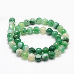 Natural Striped Agate/Banded Agate Bead Strands&nbsp;X-G-K155-B-6mm-08