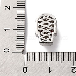 Skull Shape Rack Plating Brass with Cubic Zirconia Beads&nbsp;KK-S406-15P