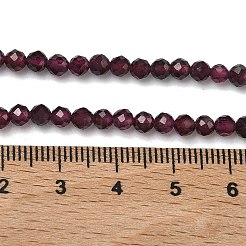 天然石ガーネットビーズ連売り  ラウンド  多面カット  4~4.5mm  穴：0.7mm  約45~55個/連  7.68~7.87''（19.5~20センチメートル）&nbsp;X-G-B168-A05-4mm
