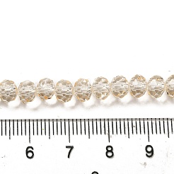 透明ベーキングペイントガラスビーズ連売り  多面カット  ロンデル  ナバホホワイト  6x5mm  穴：1.2mm  約80~85個/連  38~40cm&nbsp;DGLA-A034-T6mm-D02