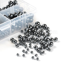 340Pcs 4 Sizes Non-Magnetic Synthetic Hematite Beads Strands&nbsp;G-LS0001-16
