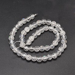 Electroplate Synthetic Crackle Quartz Bead Strands&nbsp;EGLA-J067-8mm-HR06