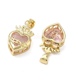Brass Micro Pave Cubic Zirconia Pendants&nbsp;KK-F930-27A-G