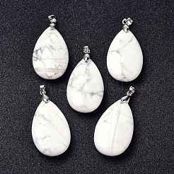 Natural Howlite Pendants&nbsp;G-D084-01P-B16