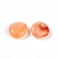 透明なアクリルビーズ  フラットラウンド  ツートン  砂茶色  14x14x5~5.5mm  穴：1.8mm  約714個/500g&nbsp;TACR-T028-41E