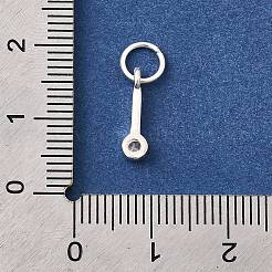 925 Streling Silver Pave Clear Cubic Zirconia Flat Round Charms&nbsp;LS-STER-I022-03S