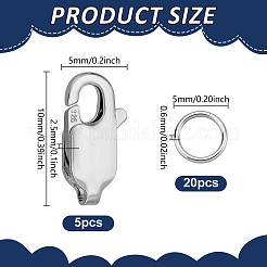 5Pcs 925 Sterling Silver Lobster Claw Clasps&nbsp;STER-GA0001-37